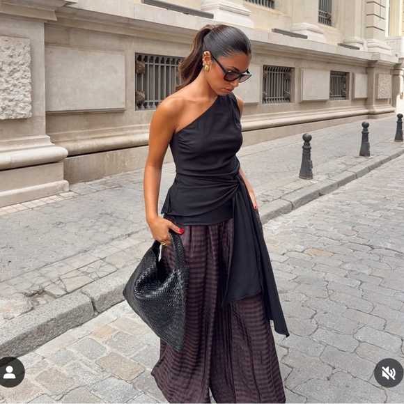 ZARA ZW COLLECTION GINGHAM BLOOMER PANTS - Picture 10 of 16